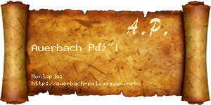 Auerbach Pál névjegykártya