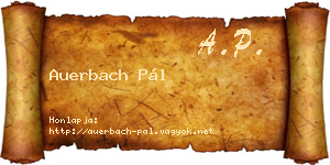 Auerbach Pál névjegykártya